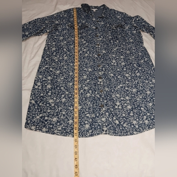 3X$25.  100%Cotton Time and Tru Floral-Print Utility Shirt Dress Size XXXL / 22 - Picture 8 of 12